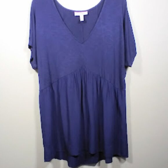 Jessica Simpson Navy Blue Maternity Short Sleeve Top Size Large - Picture 13 of 13